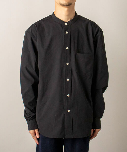 GLOSTER（グロスター）の「【RIP-STOP/リップストップ生地使用】【GLOSTER/グロスター】BANDCOLLAR バンドカラーシャツ（シャツ/ブラウス・メンズ・ブラック/ネイビー・LARGE/MEDIUM）」の15枚目の写真