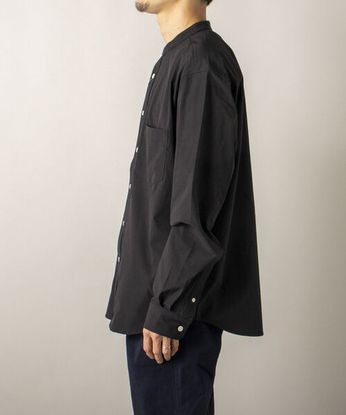 GLOSTER（グロスター）の「【RIP-STOP/リップストップ生地使用】【GLOSTER/グロスター】BANDCOLLAR バンドカラーシャツ（シャツ/ブラウス・メンズ・ブラック/ネイビー・LARGE/MEDIUM）」の16枚目の写真