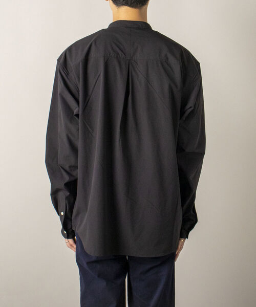 GLOSTER（グロスター）の「【RIP-STOP/リップストップ生地使用】【GLOSTER/グロスター】BANDCOLLAR バンドカラーシャツ（シャツ/ブラウス・メンズ・ブラック/ネイビー・LARGE/MEDIUM）」の17枚目の写真
