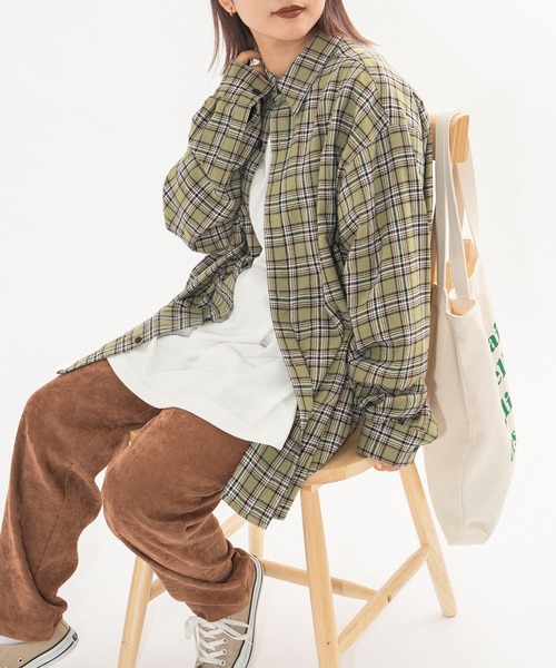 kutir（クティール）の「フランネルチェックシャツ（シャツ/ブラウス・レディース・グレー/サックスブルー/その他/イエロー/グリーン・FREE）」の18枚目の写真