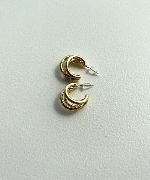 apres jour mignon(アプレジュールミニョン)の「【apresjour mignon×ARIAZ】3連フープピアス(ピアス(両耳用)・レディース・シルバー/ゴールド・ONESIZE)」の2枚目の写真