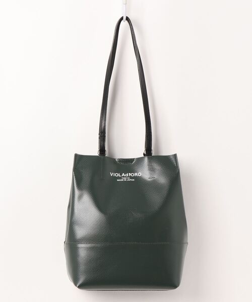 Jines（ジネス）の「VIOLAd′ORO(ヴィオラドーロ）/V-1381　2WAYハンドルターポリン素材☆超軽量トートBAG（トートバッグ・レディース・ブラック/カーキ/ホワイト×ブラック/イエロー系・FREE）」の4枚目の写真