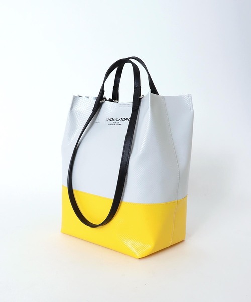 Jines（ジネス）の「VIOLAd′ORO(ヴィオラドーロ）/V-1381　2WAYハンドルターポリン素材☆超軽量トートBAG（トートバッグ・レディース・ブラック/カーキ/ホワイト×ブラック/イエロー系・FREE）」の18枚目の写真