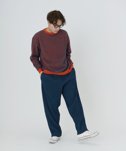 TINA：JOJUN（ティーナジョジュン）の「ユニセックス 柄編みニット TINA：JOJUN（ニット/セーター・レディース・グリーン/オレンジ・M）」の13枚目の写真