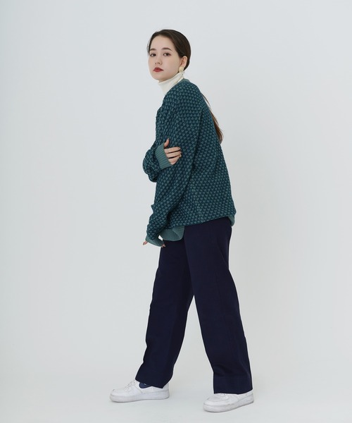 TINA：JOJUN（ティーナジョジュン）の「ユニセックス 柄編みニット TINA：JOJUN（ニット/セーター・レディース・グリーン/オレンジ・M）」の16枚目の写真