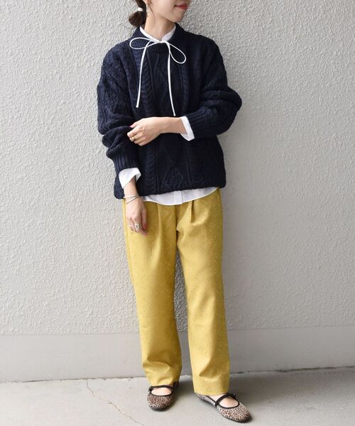 Oldderby Knitwear(オールダービーニットウェア)の「【SHIPS any別注】Oldderby Knitwear: アラン ケーブル ニット プルオーバー(ニット/セーター・レディース・レッド/ネイビー/ライトグリーン・ONE SIZE)」の12枚目の写真