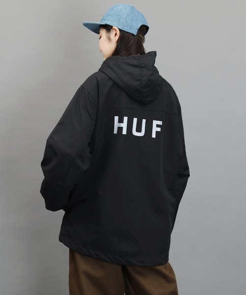 HUF（ハフ）の「HUF / ハフ ESSENTIALS ZIP STANDARD SHELL ナイロン マウンテンパーカー（マウンテンパーカー・メンズ・ブラック・SMALL/MEDIUM/LARGE/X-LARGE/XX-LARGE）」の4枚目の写真
