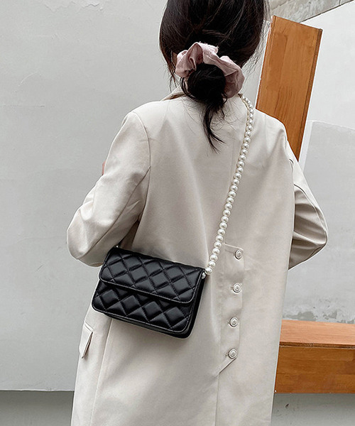 ショルダーバッグ パール ビジュー チェーンバッグ レディース