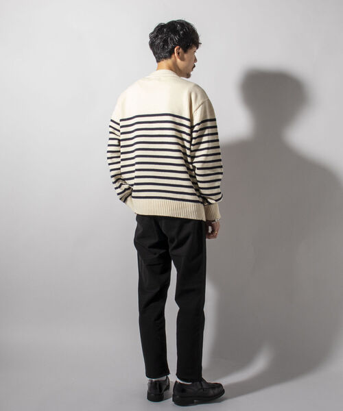 GLOSTER（グロスター）の「【GLOSTER/グロスター】マリンニットプルオーバー 肩ボタン パネルボーダー（ニット/セーター・メンズ・ホワイト系その他/ブルー系その他/レッド系その他・MEDIUM/LARGE）」の9枚目の写真