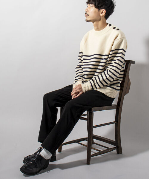 GLOSTER（グロスター）の「【GLOSTER/グロスター】マリンニットプルオーバー 肩ボタン パネルボーダー（ニット/セーター・メンズ・ホワイト系その他/ブルー系その他/レッド系その他・MEDIUM/LARGE）」の16枚目の写真