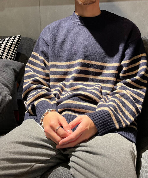 GLOSTER（グロスター）の「【GLOSTER/グロスター】マリンニットプルオーバー 肩ボタン パネルボーダー（ニット/セーター・メンズ・ホワイト系その他/ブルー系その他/レッド系その他・MEDIUM/LARGE）」の17枚目の写真