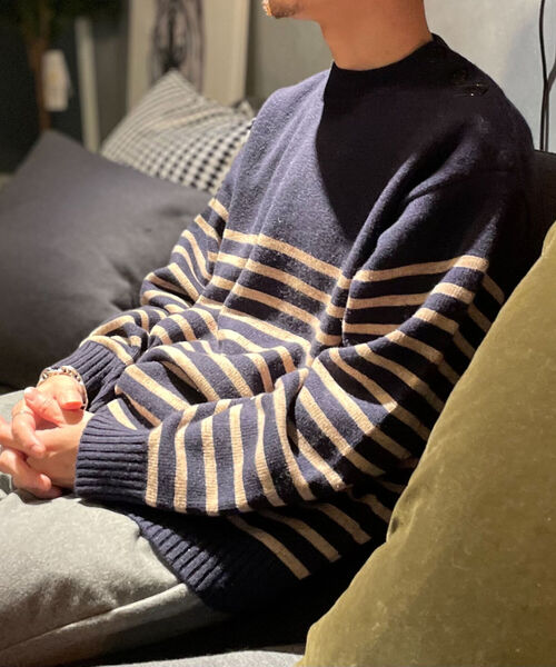 GLOSTER（グロスター）の「【GLOSTER/グロスター】マリンニットプルオーバー 肩ボタン パネルボーダー（ニット/セーター・メンズ・ホワイト系その他/ブルー系その他/レッド系その他・MEDIUM/LARGE）」の18枚目の写真