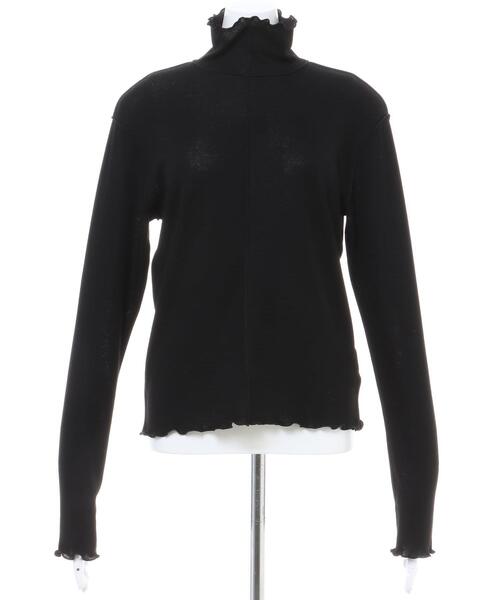 MLI'A(エムリア)の「ハイネックメロウカットトップス(Tシャツ/カットソー・レディース・オフホワイト/オレンジ/グリーン/ライトグリーン/ブラック・M)」の6枚目の写真