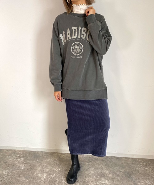 MLI'A(エムリア)の「ハイネックメロウカットトップス(Tシャツ/カットソー・レディース・オフホワイト/オレンジ/グリーン/ライトグリーン/ブラック・M)」の12枚目の写真