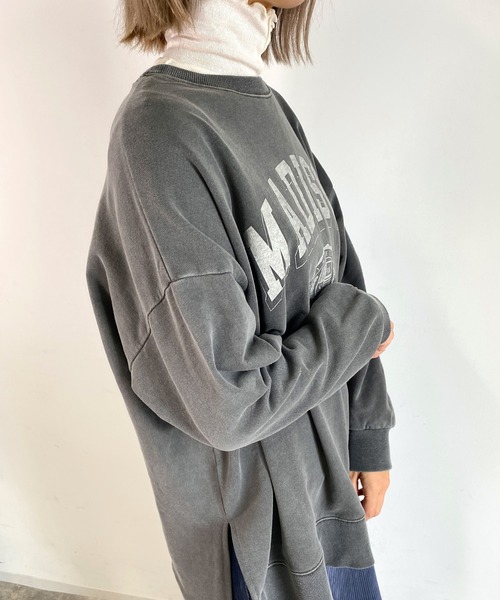 MLI'A(エムリア)の「ハイネックメロウカットトップス(Tシャツ/カットソー・レディース・オフホワイト/オレンジ/グリーン/ライトグリーン/ブラック・M)」の9枚目の写真