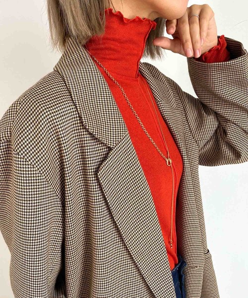 MLI'A(エムリア)の「ハイネックメロウカットトップス(Tシャツ/カットソー・レディース・オフホワイト/オレンジ/グリーン/ライトグリーン/ブラック・M)」の21枚目の写真