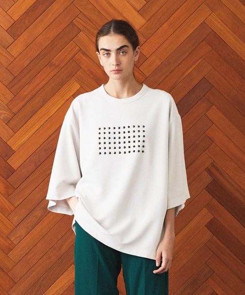 SHAREEF(シャリーフ)の「GEORGETTE JQ STUDS PT BIG-T(Tシャツ/カットソー・メンズ・ブラック/グリーン/ホワイト系その他/チャコール/ホワイト・1/2)」の19枚目の写真