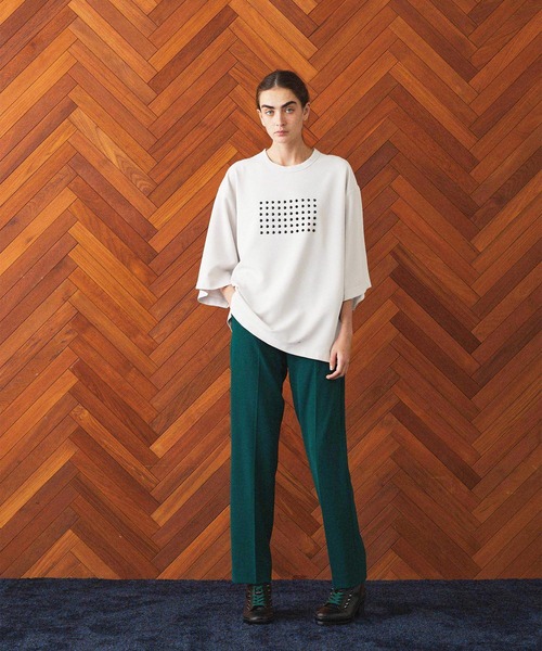 SHAREEF(シャリーフ)の「GEORGETTE JQ STUDS PT BIG-T(Tシャツ/カットソー・メンズ・ブラック/グリーン/ホワイト系その他/チャコール/ホワイト・1/2)」の6枚目の写真