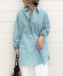 Q | Qカラーリブドッキングシャツ(シャツ/ブラウス)