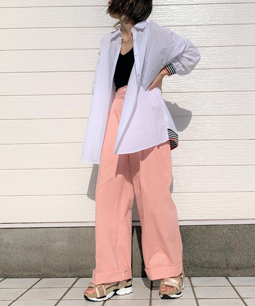 Q（キュー）の「Qカラーリブドッキングシャツ（シャツ/ブラウス・レディース・ブルー系その他/ホワイト/ネイビー/アイボリー/ライトインディゴブルー/グリーン系その他/ホワイト系その他/ホワイト系その他2・MEDIUM）」の13枚目の写真