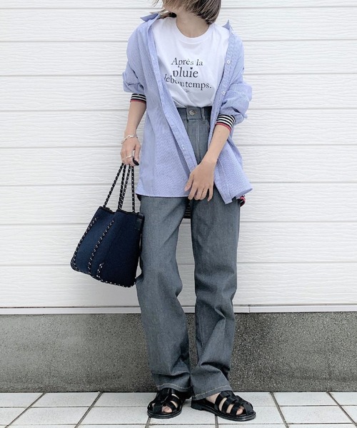 Q（キュー）の「Qカラーリブドッキングシャツ（シャツ/ブラウス・レディース・ブルー系その他/ホワイト/ネイビー/アイボリー/ライトインディゴブルー/グリーン系その他/ホワイト系その他/ホワイト系その他2・MEDIUM）」の10枚目の写真