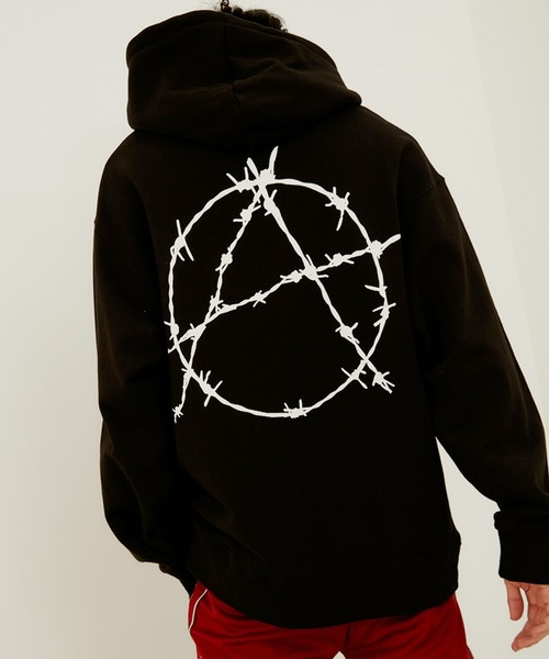 SINCITY(シンシティ)の「『SINCITY/シンシティ』WIRE ANRACHY HOODIE/ワイヤーアナーキーデザイン プルオーバーパーカー(パーカー・メンズ・ホワイト/ブラック・M/L)」の2枚目の写真