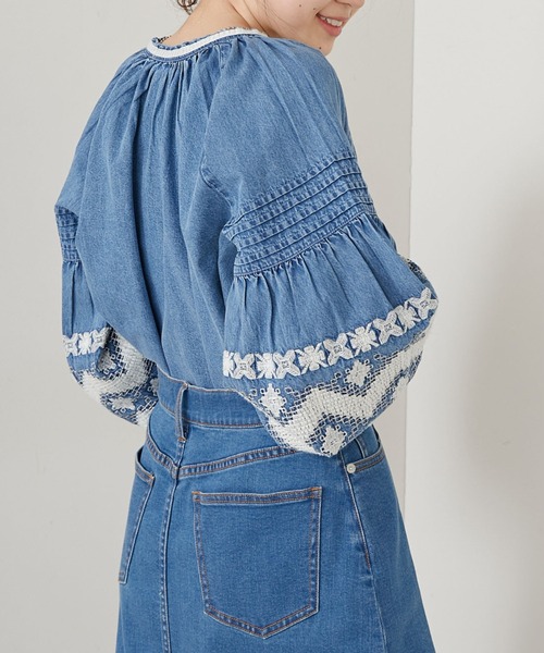 CIAOPANIC TYPY（チャオパニックティピー）の「indiaデニム刺繍シャツジャケット（シャツ/ブラウス・レディース・ブルー・ONE SIZE）」の6枚目の写真