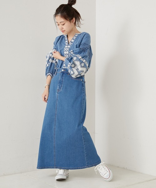 CIAOPANIC TYPY（チャオパニックティピー）の「indiaデニム刺繍シャツジャケット（シャツ/ブラウス・レディース・ブルー・ONE SIZE）」の8枚目の写真