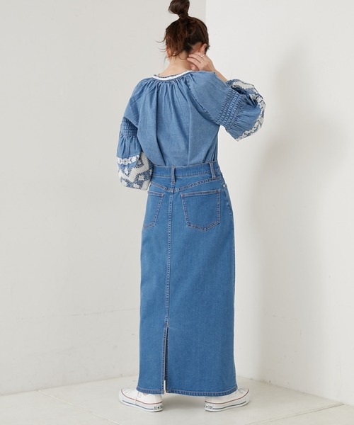 CIAOPANIC TYPY（チャオパニックティピー）の「indiaデニム刺繍シャツジャケット（シャツ/ブラウス・レディース・ブルー・ONE SIZE）」の10枚目の写真