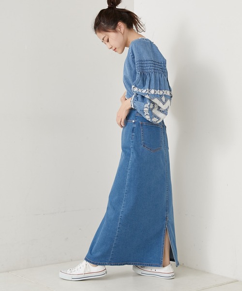 CIAOPANIC TYPY（チャオパニックティピー）の「indiaデニム刺繍シャツジャケット（シャツ/ブラウス・レディース・ブルー・ONE SIZE）」の9枚目の写真