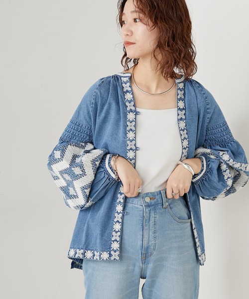 CIAOPANIC TYPY（チャオパニックティピー）の「indiaデニム刺繍シャツジャケット（シャツ/ブラウス・レディース・ブルー・ONE SIZE）」の12枚目の写真