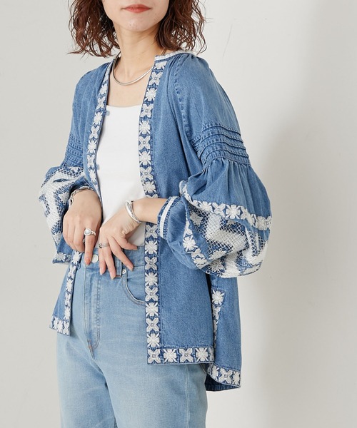 CIAOPANIC TYPY（チャオパニックティピー）の「indiaデニム刺繍シャツジャケット（シャツ/ブラウス・レディース・ブルー・ONE SIZE）」の13枚目の写真