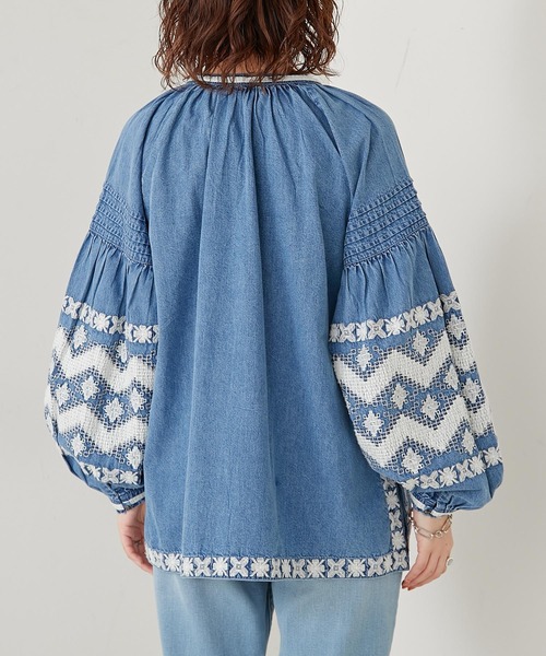 CIAOPANIC TYPY（チャオパニックティピー）の「indiaデニム刺繍シャツジャケット（シャツ/ブラウス・レディース・ブルー・ONE SIZE）」の22枚目の写真
