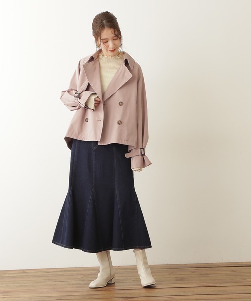 N.（N. Natural Beauty Basic）（エヌエヌナチュラルビューティーベーシック）の「【追加生産】◆ショートトレンチコート（トレンチコート・レディース・ベージュ/カーキ/ピンク・MEDIUM）」の16枚目の写真