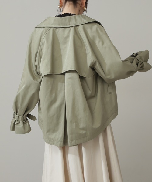 N.（N. Natural Beauty Basic）（エヌエヌナチュラルビューティーベーシック）の「【追加生産】◆ショートトレンチコート（トレンチコート・レディース・ベージュ/カーキ/ピンク・MEDIUM）」の8枚目の写真