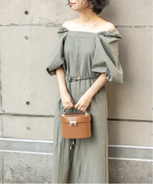 RANDA(ランダ)の「ボリュームスリーブマキシワンピース(ワンピース・レディース・チェック/カーキ/パープル・0/1)」の6枚目の写真