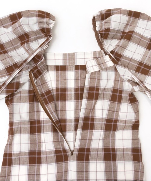 RANDA(ランダ)の「ボリュームスリーブマキシワンピース(ワンピース・レディース・チェック/カーキ/パープル・0/1)」の21枚目の写真