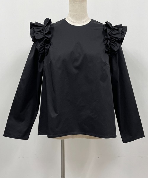 PICCIN（ピッチン）の「肩フリル後パールボタンブラウス（シャツ/ブラウス・レディース・ブラック/オフホワイト・M）」の22枚目の写真