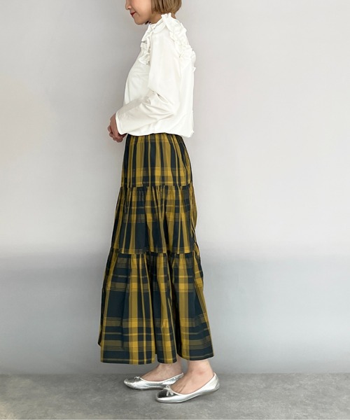 PICCIN（ピッチン）の「肩フリル後パールボタンブラウス（シャツ/ブラウス・レディース・ブラック/オフホワイト・M）」の9枚目の写真