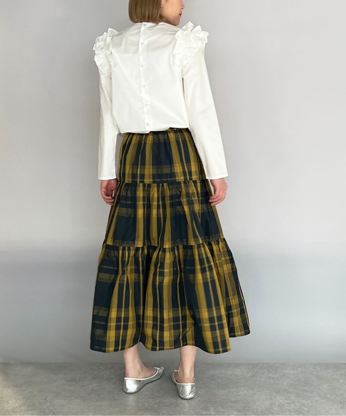 PICCIN（ピッチン）の「肩フリル後パールボタンブラウス（シャツ/ブラウス・レディース・ブラック/オフホワイト・M）」の10枚目の写真