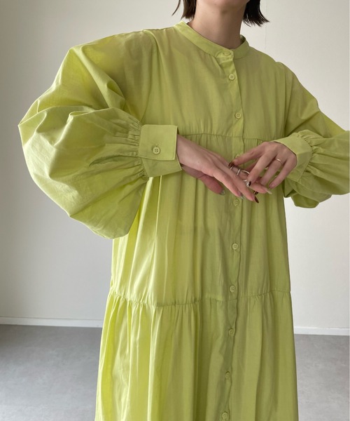 y/m by misato（イムバイミサト）の「ローンティアードワンピース（ワンピース・レディース・ブラウン/オフホワイト/イエロー・FREE）」の3枚目の写真