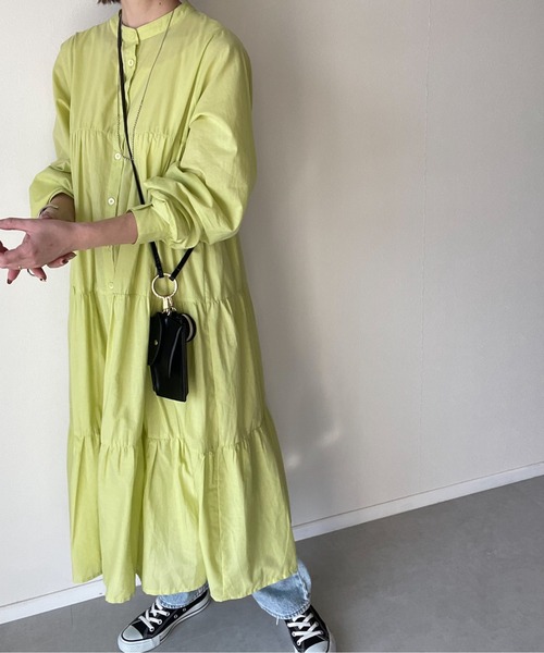 y/m by misato（イムバイミサト）の「ローンティアードワンピース（ワンピース・レディース・ブラウン/オフホワイト/イエロー・FREE）」の11枚目の写真