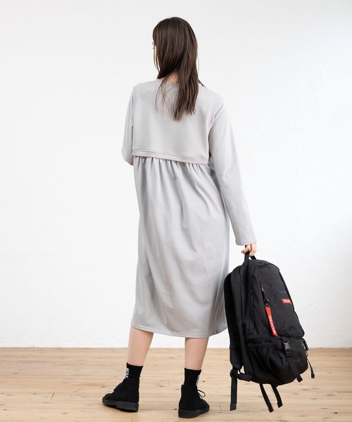 MILKFED.（ミルクフェド）の「LAYERED GATHERED DRESS（ワンピース・レディース・オフホワイト/ブラック/ライトグレー/ライトピンク・ONE SIZE）」の14枚目の写真