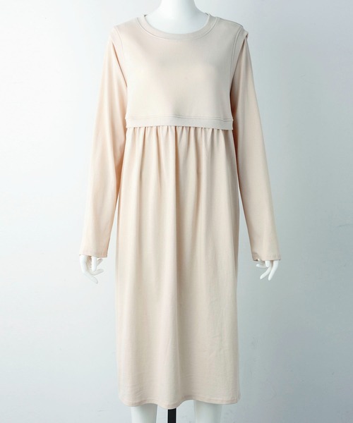 MILKFED.（ミルクフェド）の「LAYERED GATHERED DRESS（ワンピース・レディース・オフホワイト/ブラック/ライトグレー/ライトピンク・ONE SIZE）」の16枚目の写真