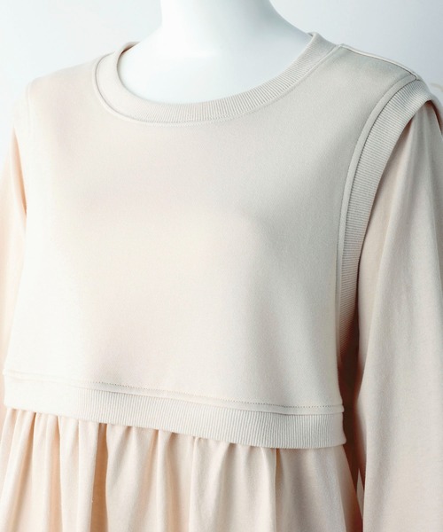 MILKFED.（ミルクフェド）の「LAYERED GATHERED DRESS（ワンピース・レディース・オフホワイト/ブラック/ライトグレー/ライトピンク・ONE SIZE）」の13枚目の写真