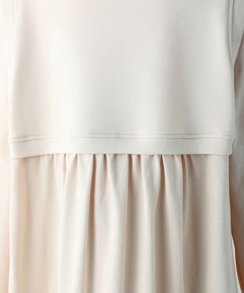 MILKFED.（ミルクフェド）の「LAYERED GATHERED DRESS（ワンピース・レディース・オフホワイト/ブラック/ライトグレー/ライトピンク・ONE SIZE）」の8枚目の写真