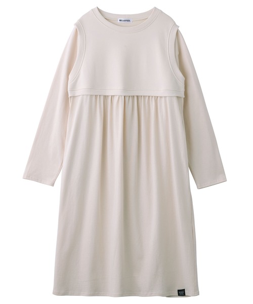MILKFED.（ミルクフェド）の「LAYERED GATHERED DRESS（ワンピース・レディース・オフホワイト/ブラック/ライトグレー/ライトピンク・ONE SIZE）」の10枚目の写真