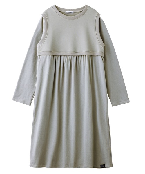 MILKFED.（ミルクフェド）の「LAYERED GATHERED DRESS（ワンピース・レディース・オフホワイト/ブラック/ライトグレー/ライトピンク・ONE SIZE）」の17枚目の写真