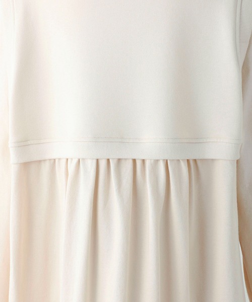 MILKFED.（ミルクフェド）の「LAYERED GATHERED DRESS（ワンピース・レディース・オフホワイト/ブラック/ライトグレー/ライトピンク・ONE SIZE）」の22枚目の写真