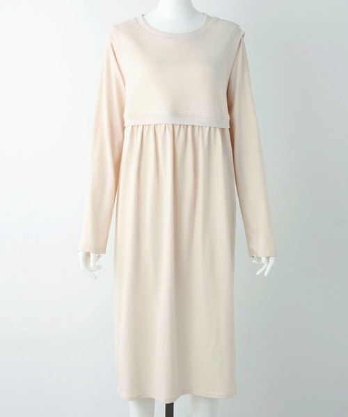 MILKFED.（ミルクフェド）の「LAYERED GATHERED DRESS（ワンピース・レディース・オフホワイト/ブラック/ライトグレー/ライトピンク・ONE SIZE）」の20枚目の写真